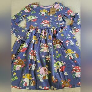 Mini Boden Jersey Dress Toadstool Village NWT New 9-10